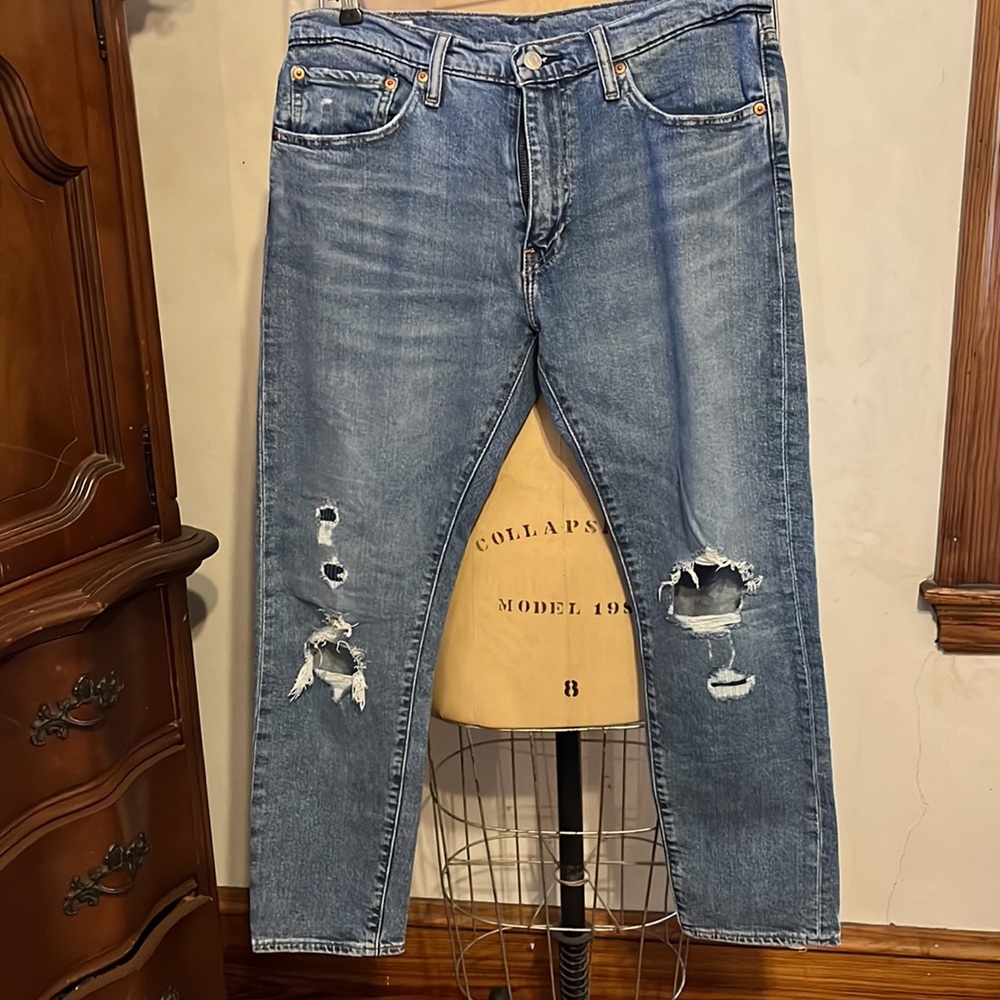 LEVIS 512 DISTRESSED BLUE FLEX MEN 34X 30